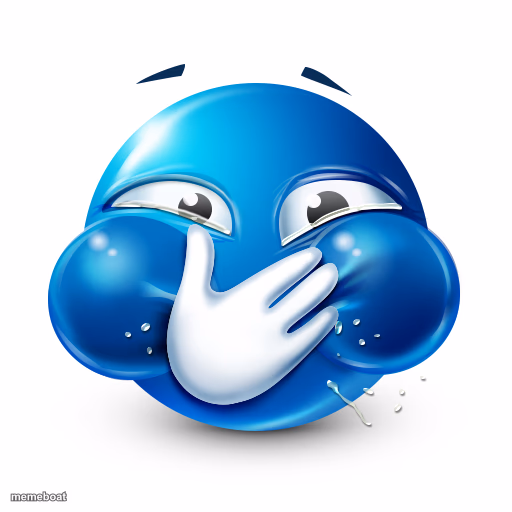 Blue Emoji Giggling - meme generator image preview