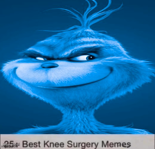 Blue Grinch Knee Surgery template - meme generator image preview