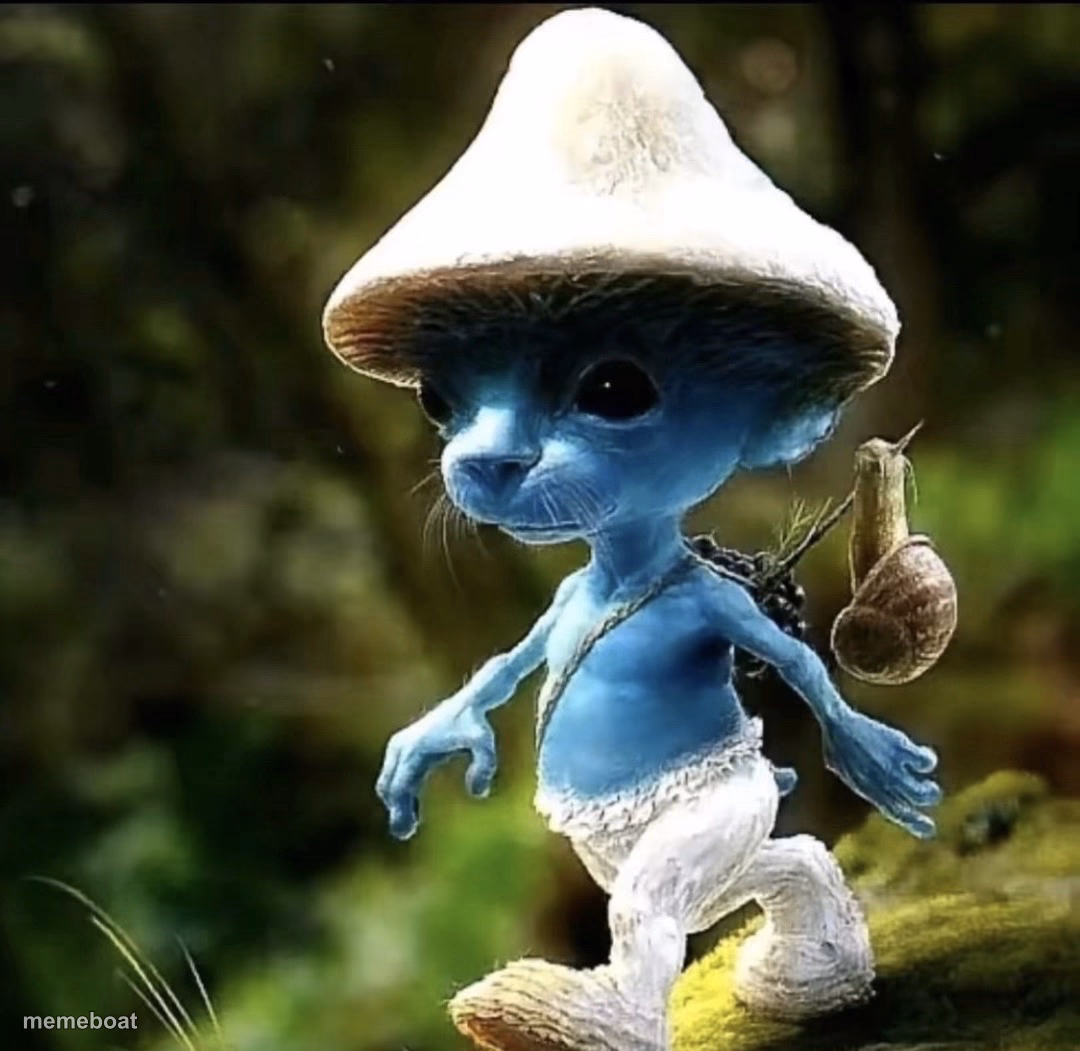 Blue Smurf cat - meme generator image preview