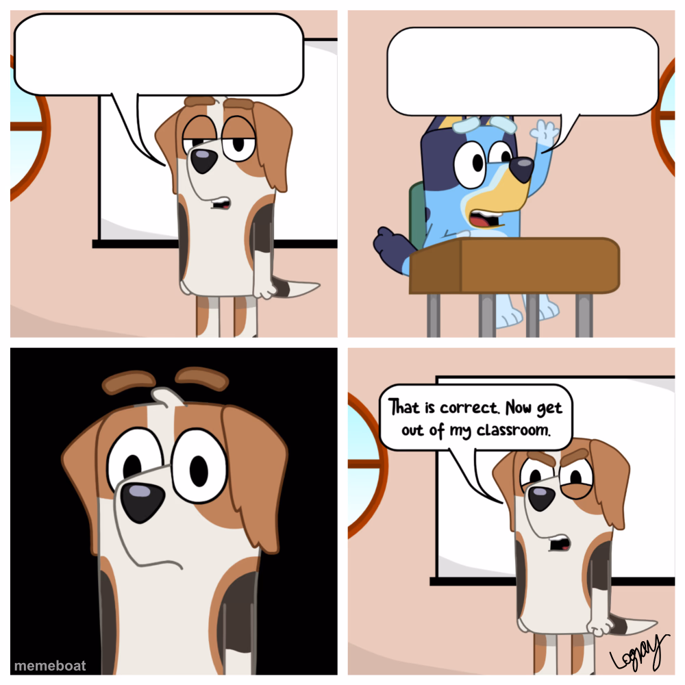 Bluey at school - meme generator image preview