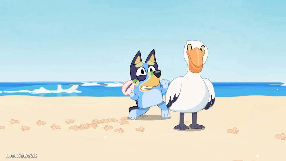 Bluey Escaping - meme generator image preview