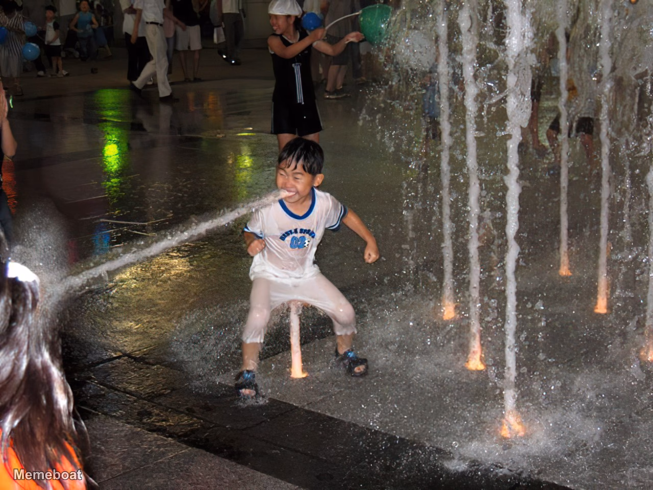 Boy Spitting Water - meme generator image preview