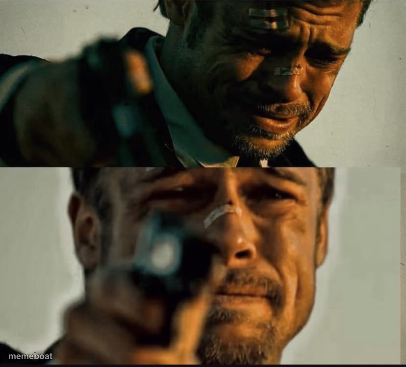 Brad Pitt what’s in the box - meme generator image preview