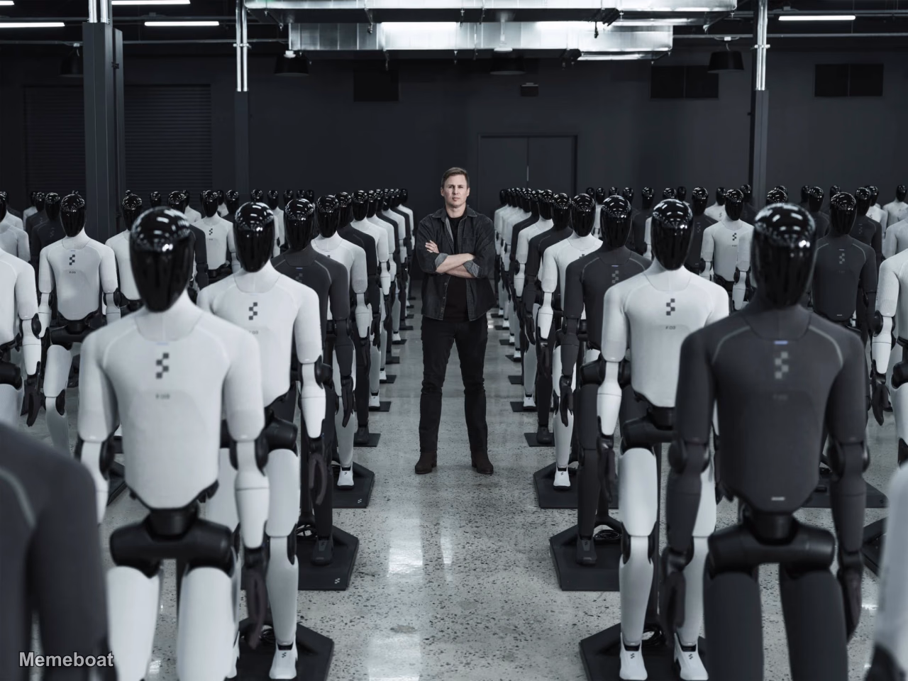 Brett Adcock with Figure robot army - meme generator image preview