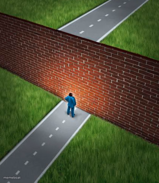 Brick wall blocking road - meme generator image preview