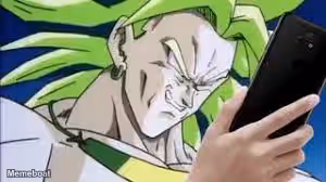 broly looking at his phone