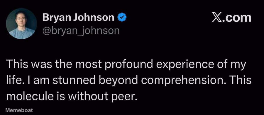 Bryan Johnson "This Was the Most Profound Experience of My Life" - meme generator image preview