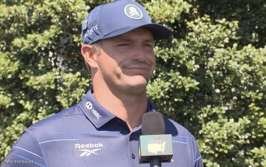 Bryson DeChambeau ‘Pfftttt, No?’ Tense Reaction - Masters 2026 - meme generator image preview
