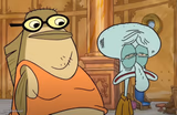 Bubble Bass and beat up Squidward
