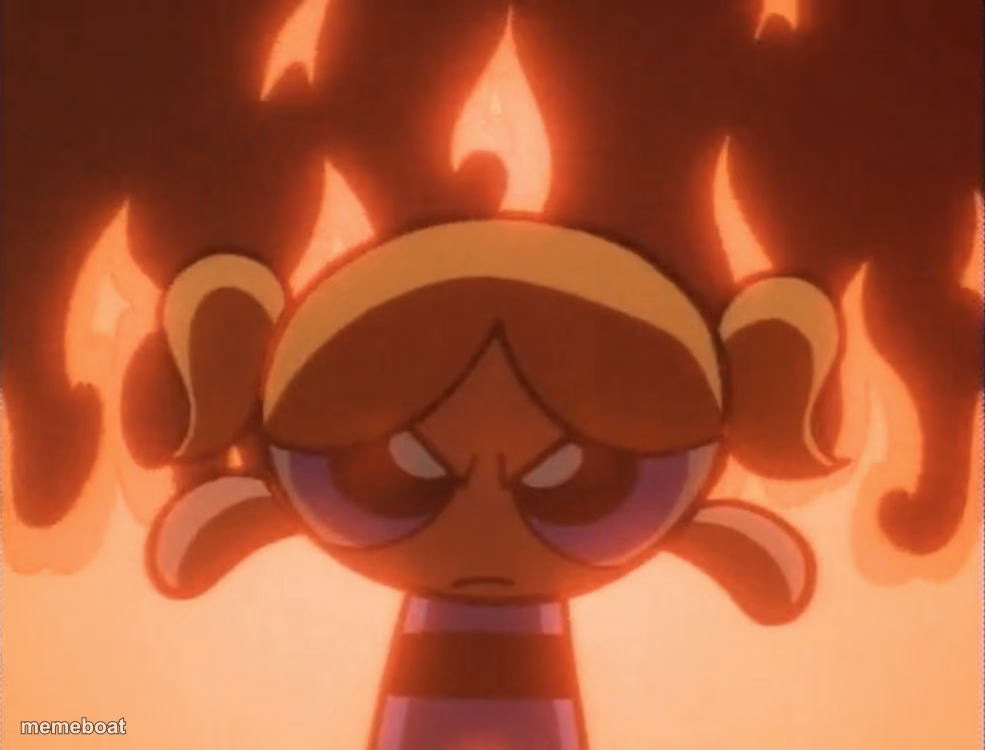 Bubbles angry Powerpuff Girls - meme generator image preview
