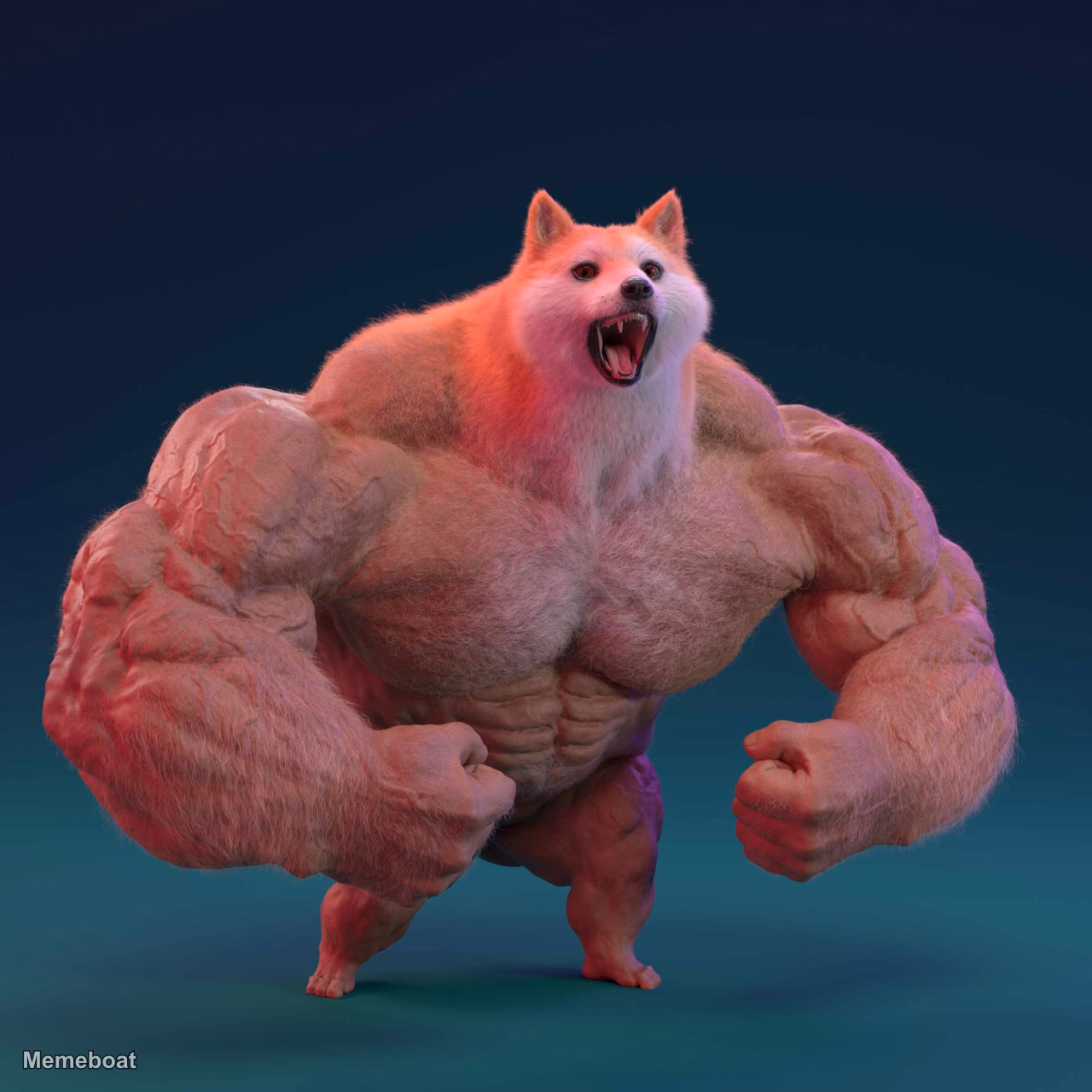 Buff Doge 3D - meme generator image preview