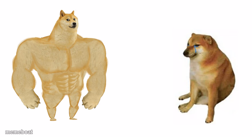 Buff Doge vs Crying Cheems - meme generator image preview