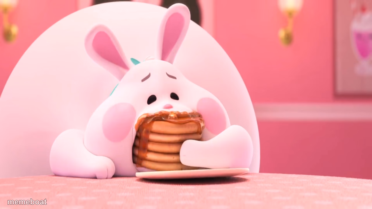 Bunny Eating Pancakes - meme generator image preview