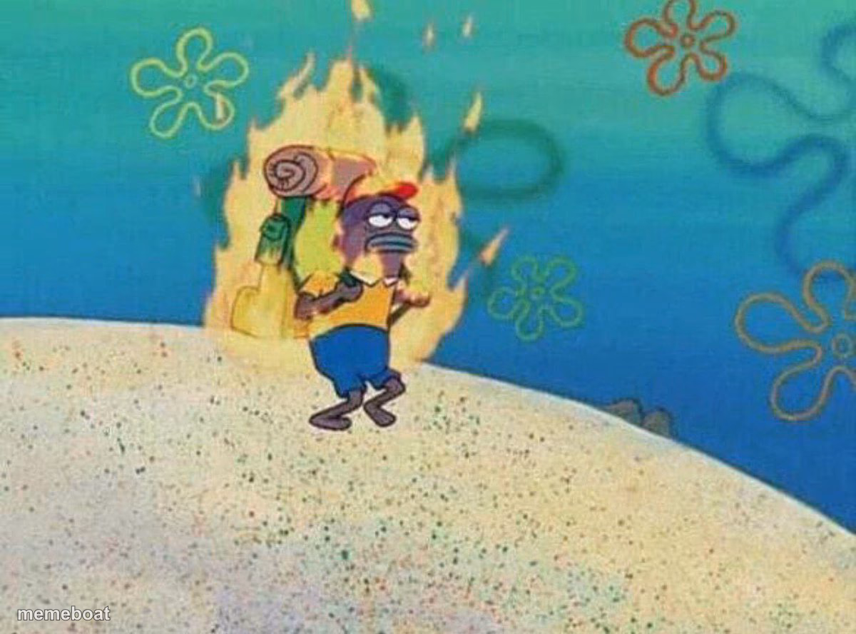 Burning backpack guy SpongeBob - meme generator image preview