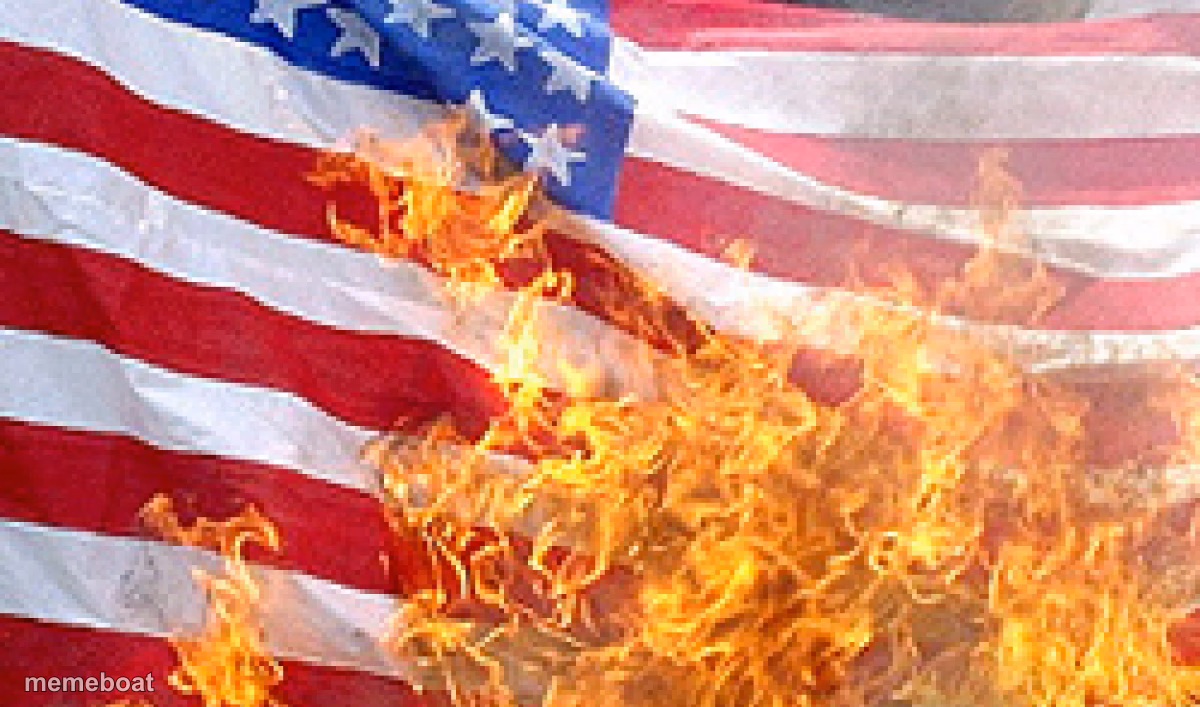 Burning Flag - meme generator image preview