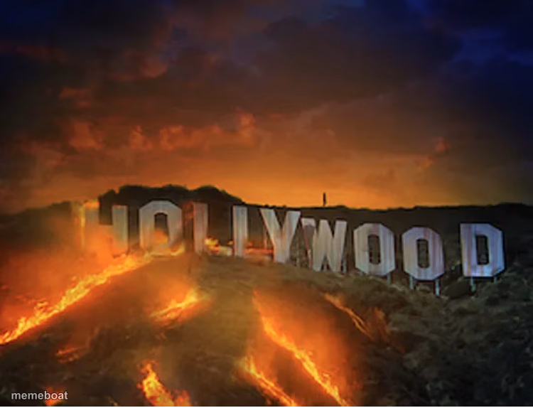 Burning Hollywood   Sign - meme generator image preview