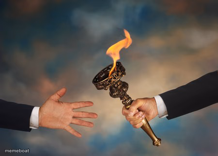 Business People Passing A Torch - meme generator image preview