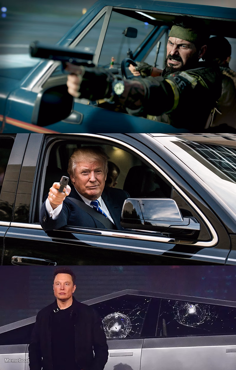 Call of Duty, Trump, Cybertruck Fail - meme generator image preview