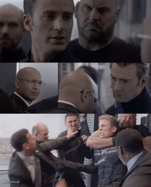 Captain america elevator - meme generator image preview