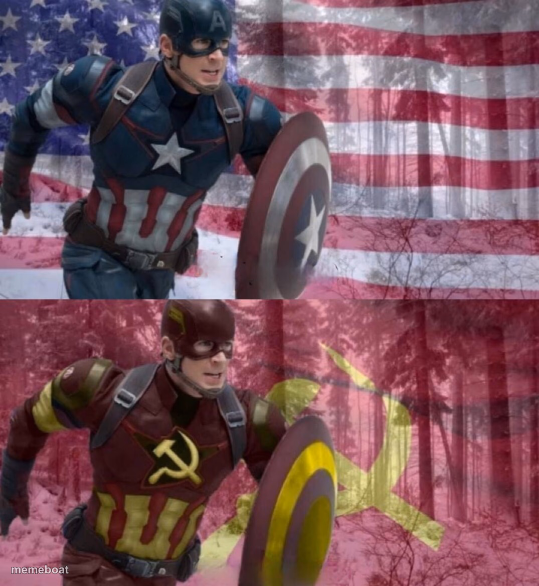 Captain America vs captain ussr - meme generator image preview