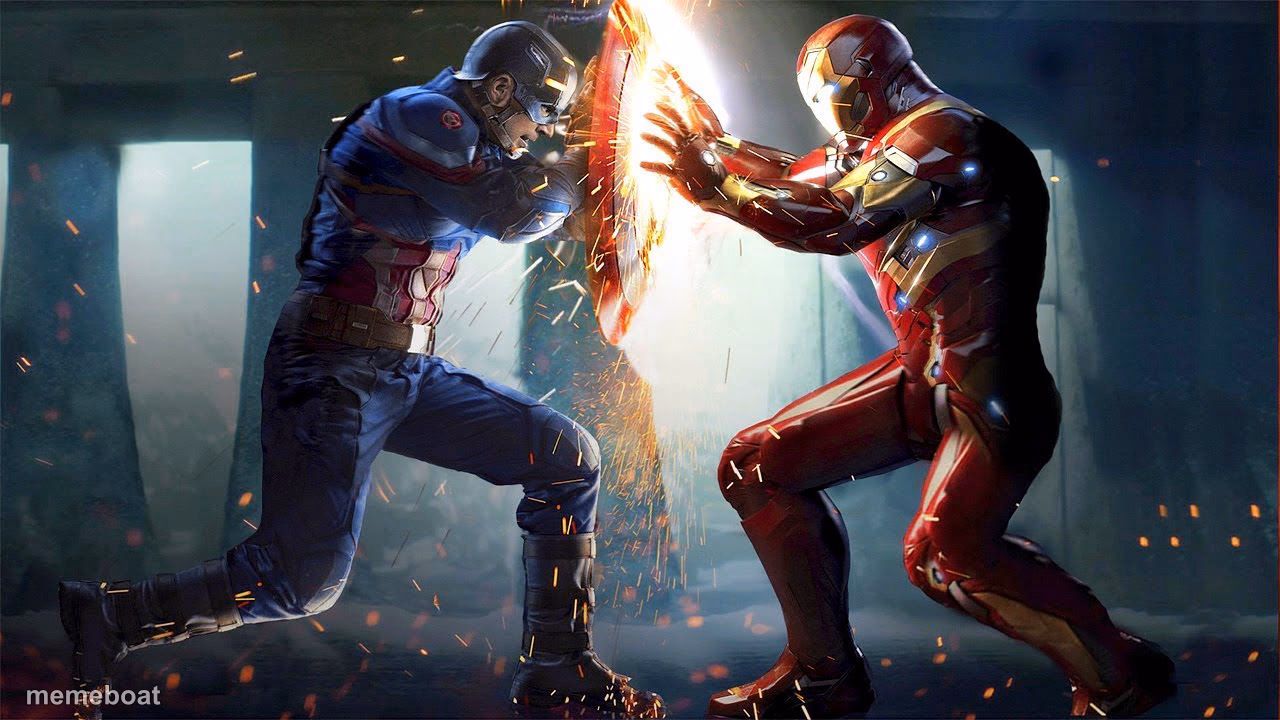 captain america vs iron man - meme generator image preview