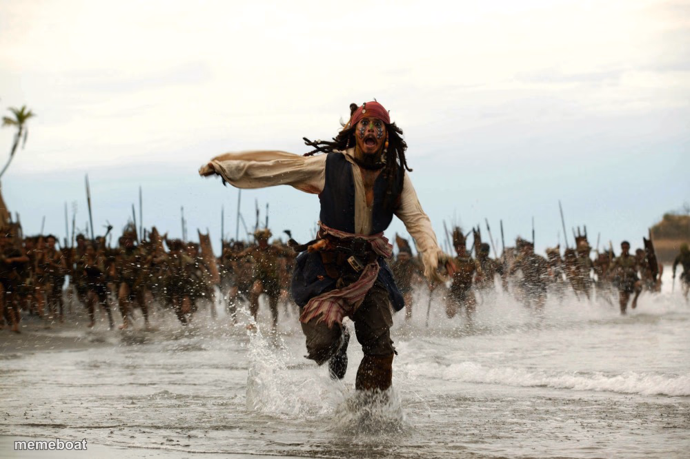 captain jack sparrow running - meme generator image preview