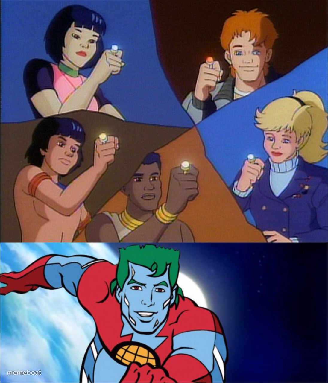captain planet powers combined - meme generator image preview