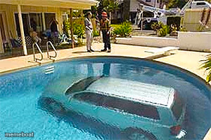 Car In Swimming Pool - meme generator image preview