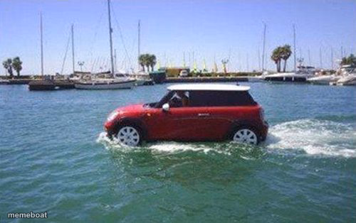 Car on water - meme generator image preview