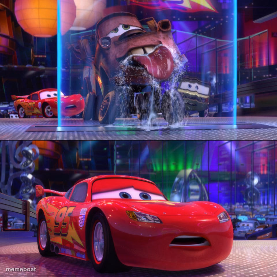 Cars 2 Mater Licking Waterfall - meme generator image preview