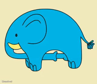 Cartoon Blue Elephant