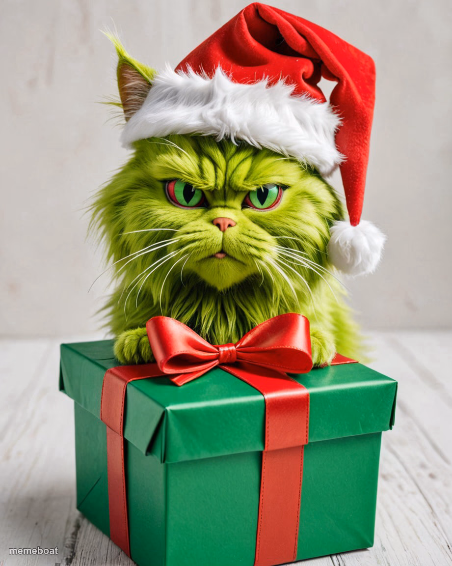Cat grinch face - meme generator image preview