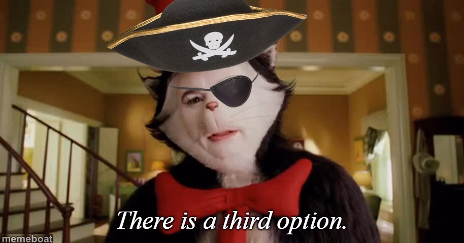Cat in the hat third option pirate - meme generator image preview