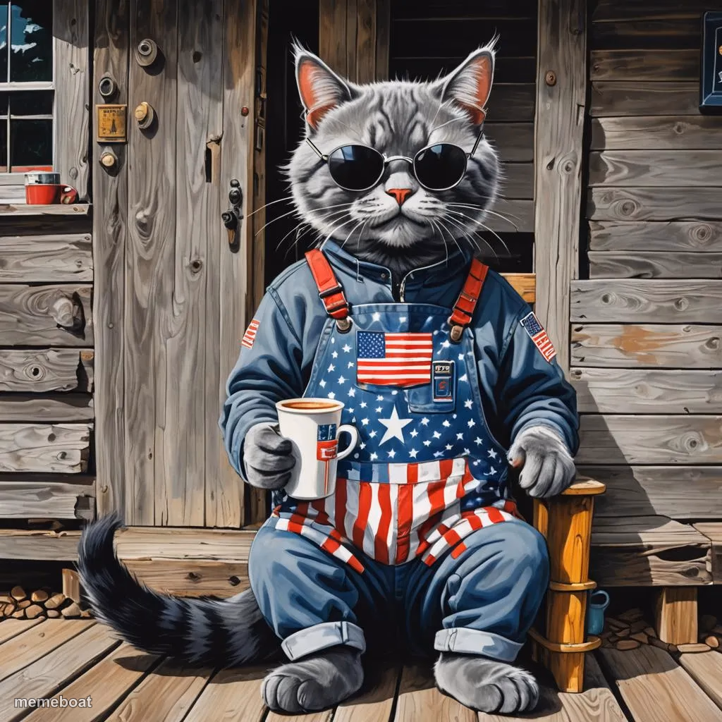 Cat on coffee break - meme generator image preview