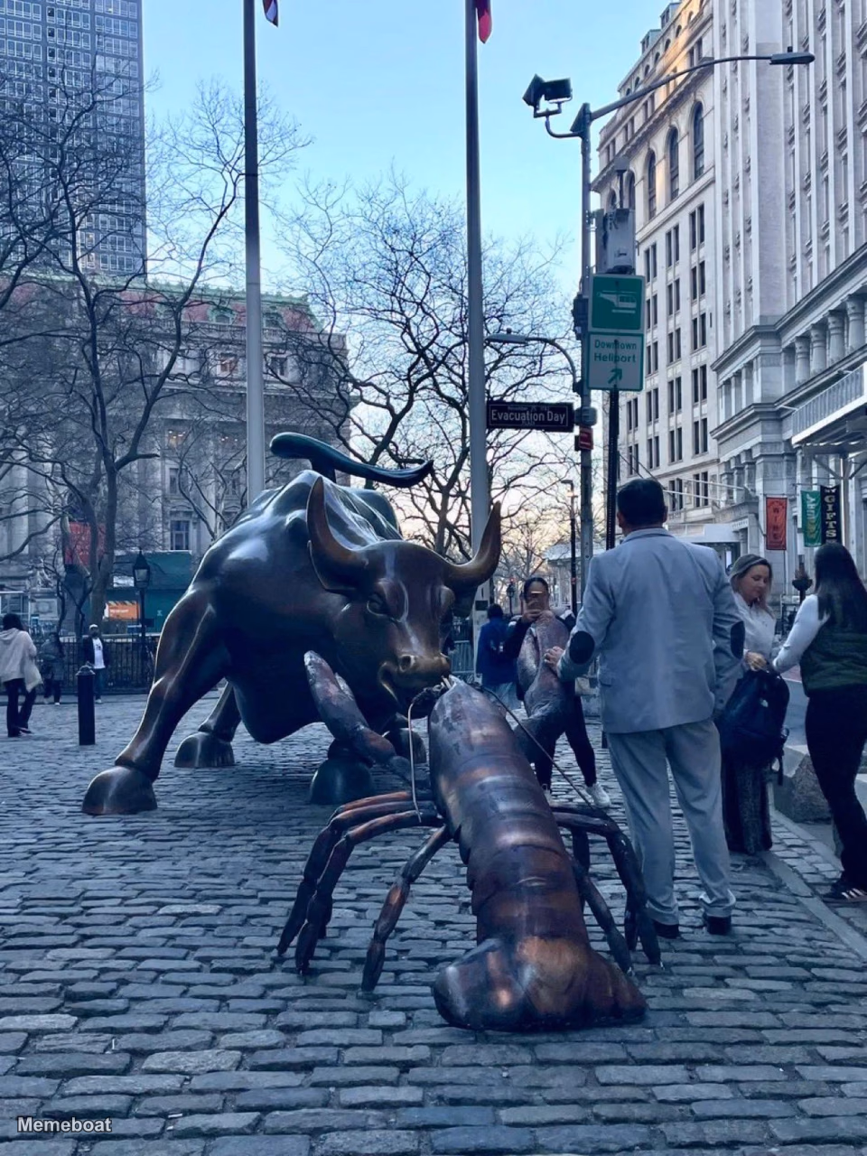 Charging Bull and The Wall Street Lobster - meme generator image preview
