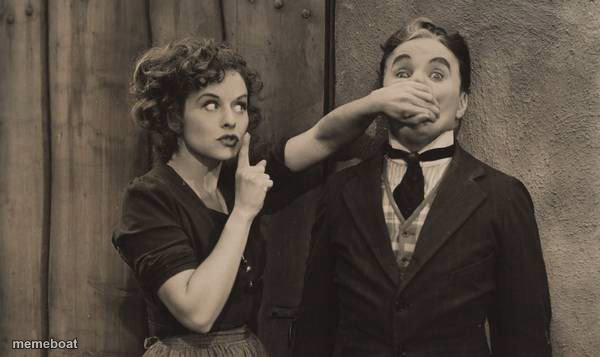 Charlie Chaplin shushed - meme generator image preview