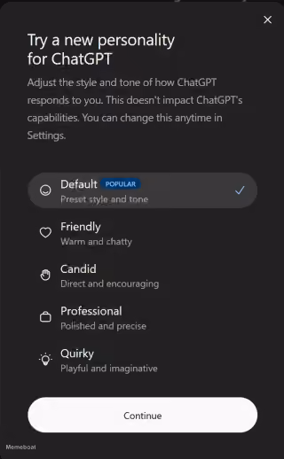 ChatGPT Personality