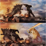 Cheems Bonk Godzilla vs Kong