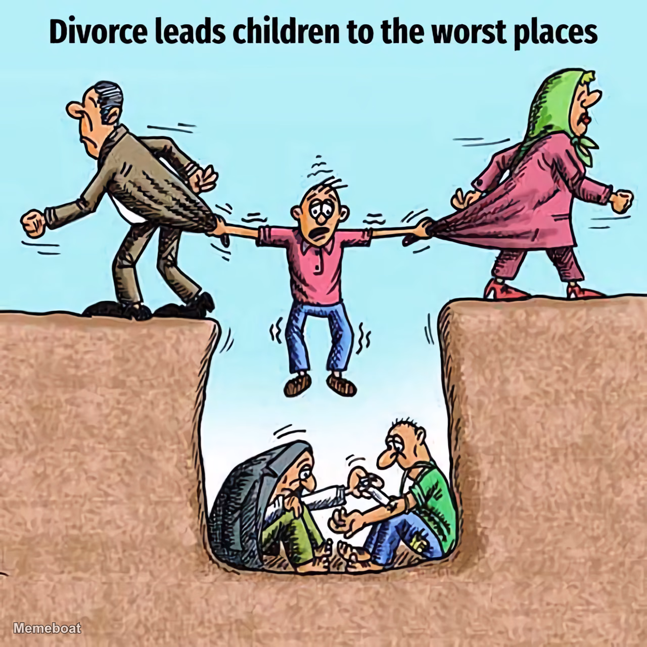 Child Torn by Divorce - meme generator image preview