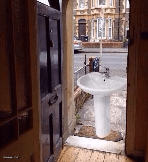 Random Sink In Front Yard - meme generator image preview