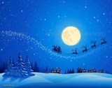 Santa Sleigh Moon