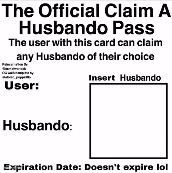 Claim Your Husbando - meme generator image preview