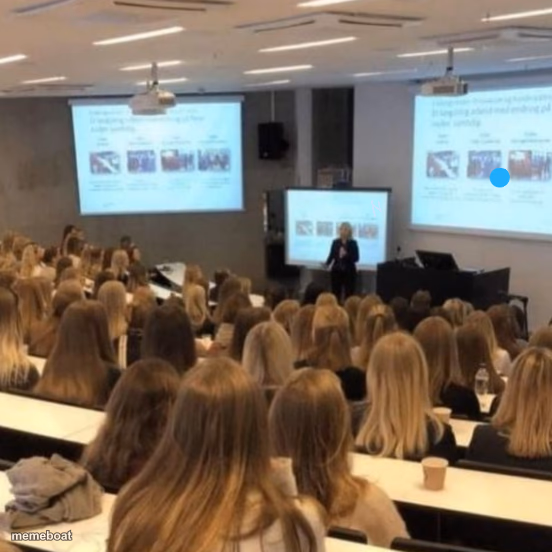 Lecture Hall Full Of Girls - meme generator image preview
