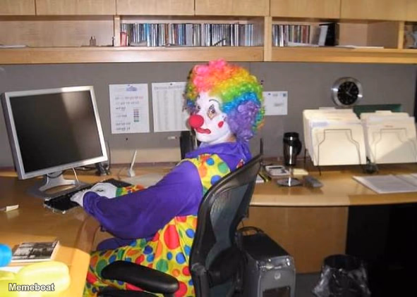 Clown At Desk - meme generator image preview