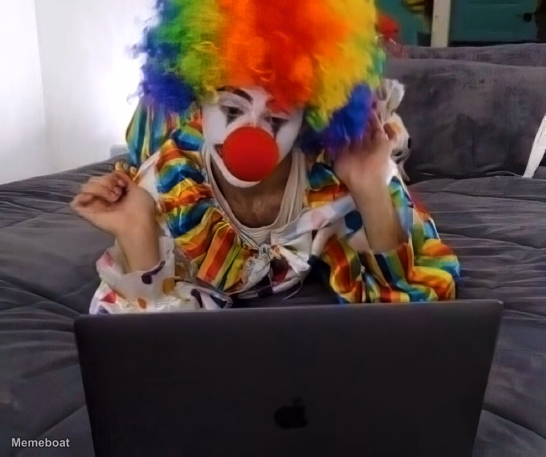 Clown on Laptop - meme generator image preview