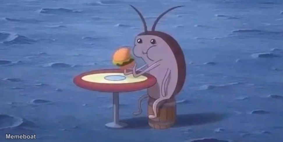 Cockroach Eating Burger in Latent Space Spongebob - meme generator image preview