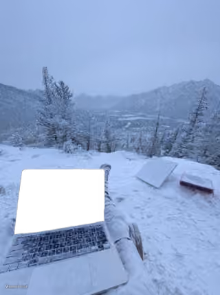 Coding Outdoors During Heavy Snowfall