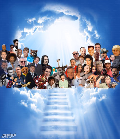 Celebrity Heaven Staircase - meme generator image preview