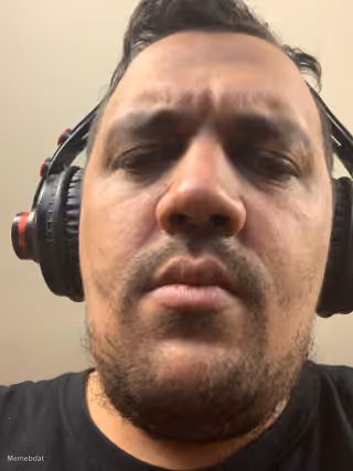Confused Man Headphones