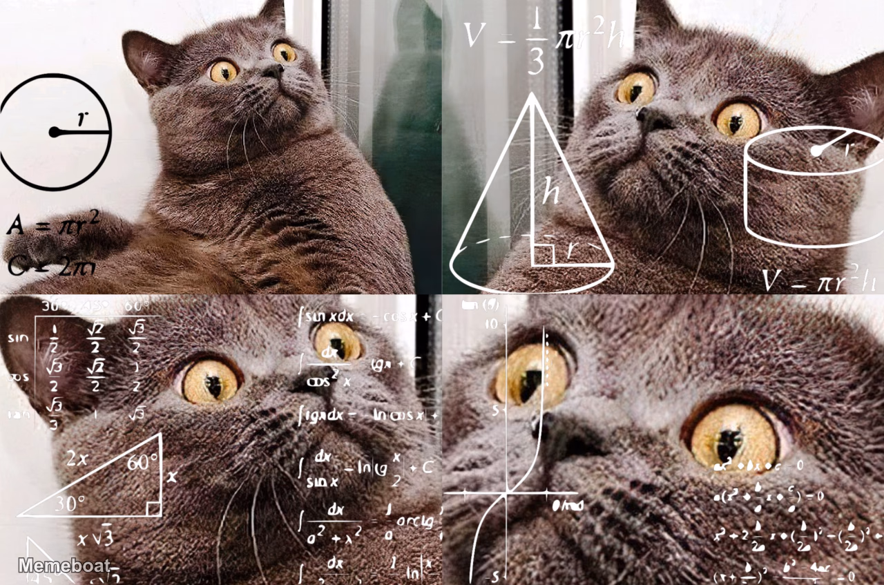Confused Math Cat - meme generator image preview